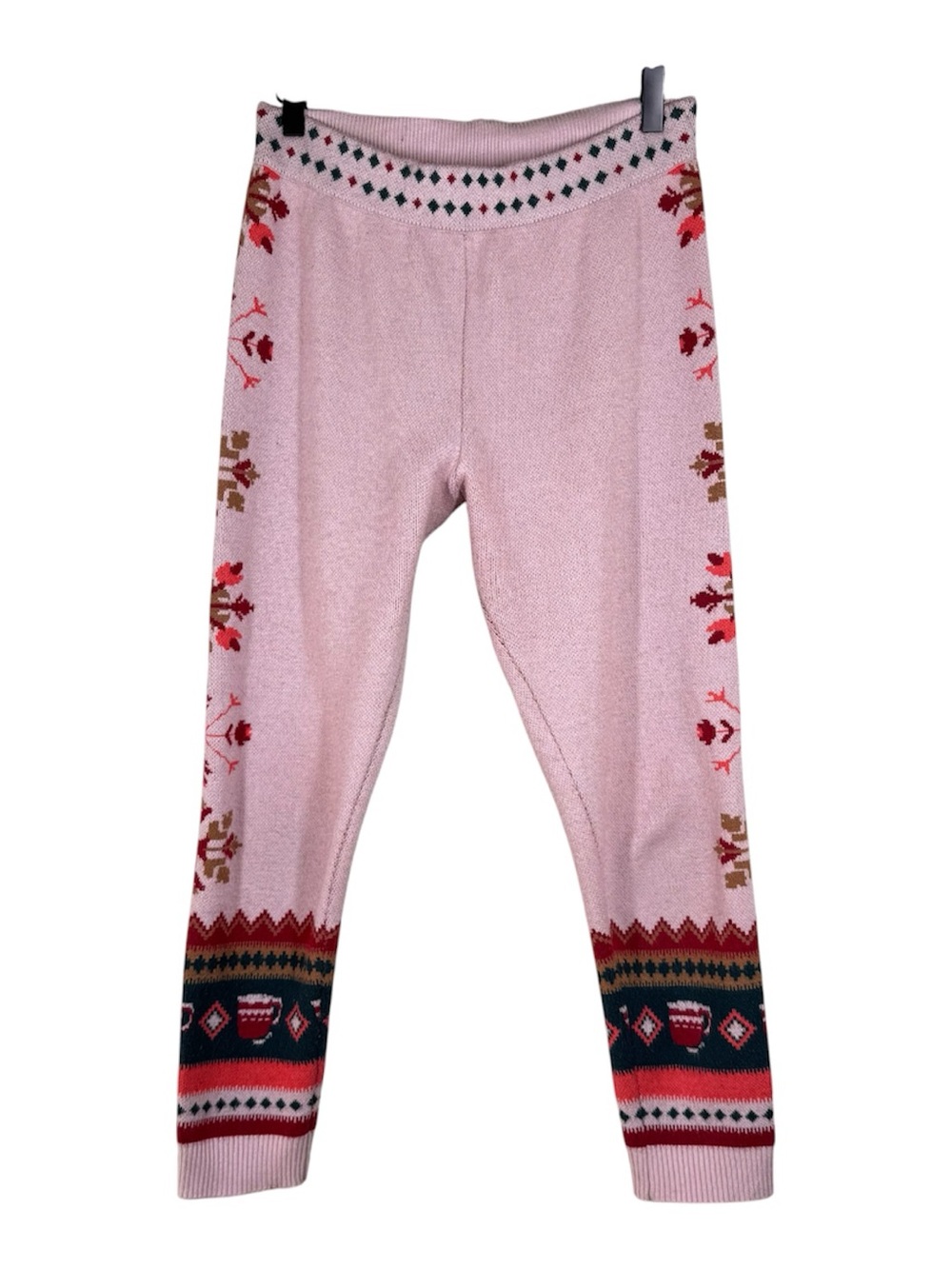 Free People Intimately FP Falala Leggings Snowy Sips Pink Knit Holiday Medium
